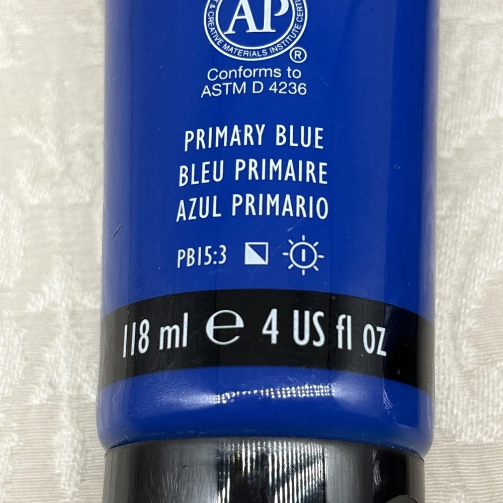 Liquitex Basics Acrylic Paint 118ml Cobalt Blue And Primary Blue Lot